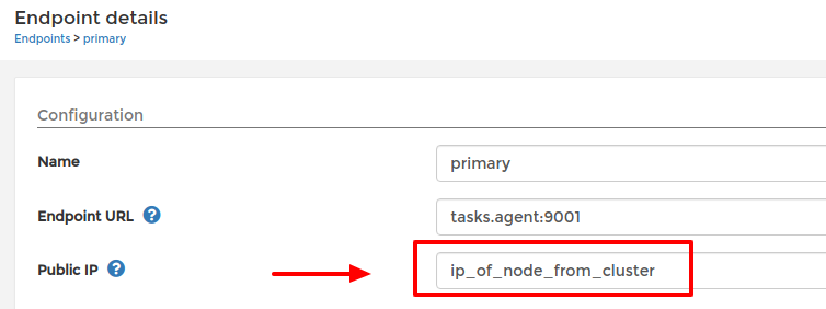 Setting public IP of Agent endpoint